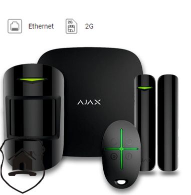 Комплект безпровідної охоронної сигналізації Ajax StarterKit Black