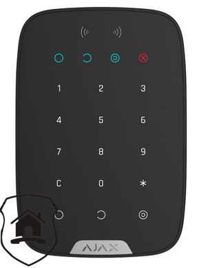 Бездротова сенсорна клавіатура KeyPad Plus Black з підтримкою безконтактних карток і брелоків