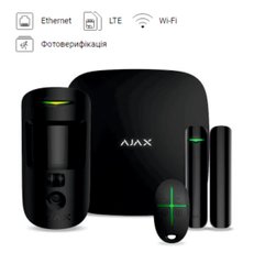 Комплект безпровідної охоронної сигналізації Ajax StarterKit Cam Plus Black